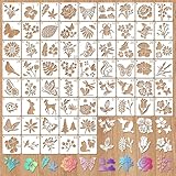 64 Stück Schablonen Set, Wefaly Malschablonen Kinder Schablonenfolie Wiederverwendbar...