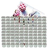 MamboCat 100er Set Sturzglas 230 ml Marmeladenglas Einmachglas Einweckglas To 82 silberner...