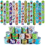 30 Stück Schnapparmband Kinder,Bunte Klatscharmband mit Tier Schnapparmbänder,Slap...