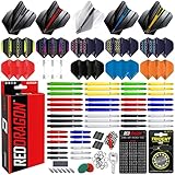 Red Dragon 200-teiliges Dart-Zubehörpaket mit Flügen, Vorbauten, Ringen,...