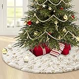 Weihnachtsbaumdecke 120 cm,Christbaumdecke Weiß für Schnee Christbaum Weihnachtsbaum...