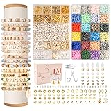 Lynnmos Perlen zum Auffädeln, 8000+ Stück Set, 6mm Polymer Clay Perlen für armbänder,...