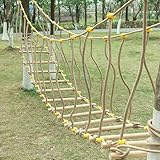 Hängebrücke Spielturm aus Nylonseil + Holz, Kletterrahmen Outdoor mit Verdickung für...