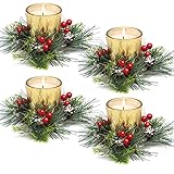 Weihnachten Teelichthalter Votivkerzenhalter für Tischdekoration 4-teilig