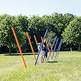 PAWISE 11431 Agility Slalomstangen Hunde Trainingshürden Stäbe-Set + Tasche,...