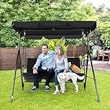 COVERONICS 3-Sitzer-Terrassen-Schaukelstuhl – Outdoor-Schaukel mit verstellbarem...