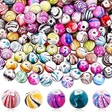 Abeillo 500 Stück Acryl Perlen 8mm Multicolor Bastelperlen zum Auffädeln, Mix...
