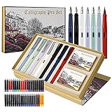 GC QUILL Kalligraphie Stifte Set, 7 Kalligraphie Füllfederhalter mit verschiedenen Federn...