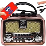 Retoo Retro Radio Bluetooth FM, Nostalgie Radio, Kofferradio, Gehäuse in...