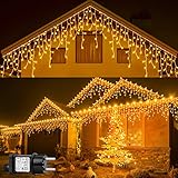 BLOFUN Eisregen Lichterkette Außen 10M 400 LED Weihnachtslichterkette...