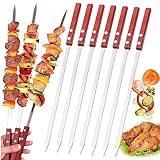 Schaschlikspieße, ACTOYS 10 Stück Grillspieße Edelstahl, Adana Spieße, Flache...