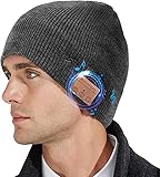 WUEAOA Bluetooth Mütze Unisex,Geschenke Weihnachten für Männer Frauen Bluetooth 5.0...