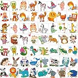 HOWAF Tattoo Kinder, 96 Tier Tattoo Set, Tiere Temporäre Tattoos Klebetattoos...