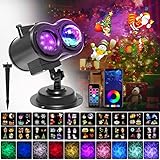 Bluetooth Weihnachten LED Projektorlampe, 20 Folien Projektor Lichter...