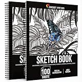 2er Set x Professionnelle Zeichenblöcke, A4 22,9 x 30,5cm mit Spiralbindung - 200 x Blatt...