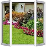 Fliegengitter Fenster 4-er Set 180x150cm | Zuschneidbar ohne Bohren Klebmontage |...