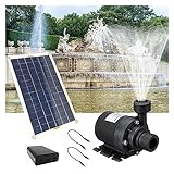 Springbrunnen Solar, 800L/H 50W Solar Tauch Aquarium Solar Teichpumpe Ultra-Leise...