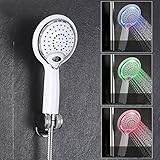 GuDoQi LED Duschbrause, Duschkopf Mit 3 Farben Farbwechsel Temperaturregelung