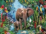 Ravensburger Kinderpuzzle - 12901 Dschungelelefanten - Tier-Puzzle für Kinder...