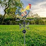 SYFUNLV Metall-Hahn Wind Vane,bunt Hahn-Wetterfahne,35×130cm Metall Windanzeige...