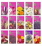 Nojus Blumen Samen Set - Blumensamen 15 Packungen - BIO Garten Blumen Saatgut -...