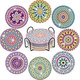 YAOYIN Diamond Painting Untersetzer, 8er Set DIY Diamond Painting Erwachsene Untersetzer...