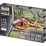 Revell Modellbausatz EC135 Air-Glaciers - Rettungshubschrauber mit Cockpit und...