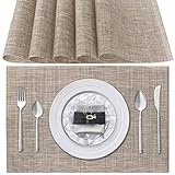 Tischsets Abwaschbar 6er Set, Platzset PVC Hitzebeständig rutschfest,...