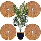 Cossteo Rund Kokosmatte 4 × Ø 37cm Pflanze Winterschutz | Nachhaltig Kokosscheibe für...