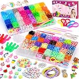 Tomylv 5000+ Loom Bänder Set, 74 Rastern Bunte Gummibänder Kit für Armbänder, 62...