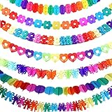 7 Stück Bunt Girlande Papier Deko, Girlande Geburtstag, Papiergirlande,...