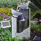 AMUR Solar Gartenbrunnen Brunnen Solarbrunnen Zierbrunnen Vogelbad Wasserfall...