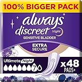 Always Discreet Inkontinenzeinlagen Plus Ultimate Nacht, 48 Binden (4 x 12...