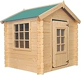 Timbela M570R-1 Kinderspielhaus aus Holz- Spielhaus im Freien für Kinder -...