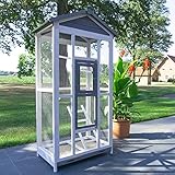 zooprinz Moderne Vogelvoliere, Vogelkäfig mit Kotschublade – aus hochwertigem Vollholz...