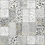 OOTSR 24 Stück Schablonen Set, Zeichnung Malschablonen Wiederverwendbar Schablonen...