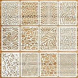 OOTSR 12 Stück Schablonen Set, 15x21cm Schablonen zum Malen Wiederverwendbar Kunststoff...