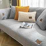 LINGKY Samt Sofabezug 1 2 3 4 Sitzer, L Form Sofaüberwurfe, Ecksofa Sofa überzug Pets...