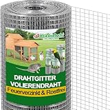 Amagabeli Drahtgitter Volierendraht 1m X 25m, Feuerverzinkt & Rostfrei (12x12mm)...