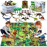 YUNKE Dinosaurier Spielzeug Set mit Aktivitätsspielmatte 31 x 27 Zoll & Bäume,...