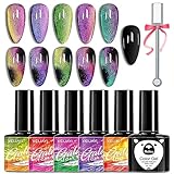 Cat Eye UV Gel Nagellack Set mit Magnet - 6 Farben 9D Cateye UV Gel Nail Polish...