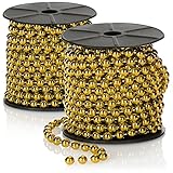 com-four® 2X Perlengirlande für den Weihnachtsbaum - Christbaumschmuck...