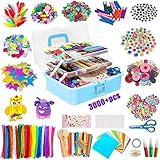 Withosent Bastelset Kinder, 3000+PCS DIY Basteln Kinder Bastelsachen, Bastelsets für...