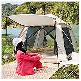 Campingzelte Familie 4 Personen Insektensichere, wasserdichte Tipi-Zelte für Camping...