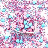 STREUSEL GLÜCK Zum Verlieben rosa blau 40g Zuckerstreusel Streusel Sprinkles Tortendeko...
