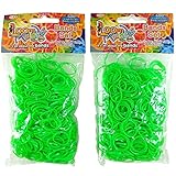 LoomTwister - Loom-Bänder Set für Armbänder – 1200 Gummibänder – GRÜN – mit 60...