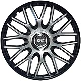 All4You Radkappen 16 Zoll Orden PRO Silver Black Schwarz/Silber 4er Pack Radzierblenden...
