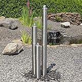 CLGarden Edelstahl Säulenbrunnen ESB1 mit 3 Säulen 100cm Gartenbrunnen...
