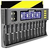Retoo Akku Ladegerät für AA, AAA, 9V NI-MH/NI-CD, Li-ion-3.70V/3.80V, LiFePO403.20V,...