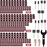 SIQUK 345 Stück Schleifhülsen Set mit 330 Stück Schleifhülsen, 12 Stück Schleifwalze,...